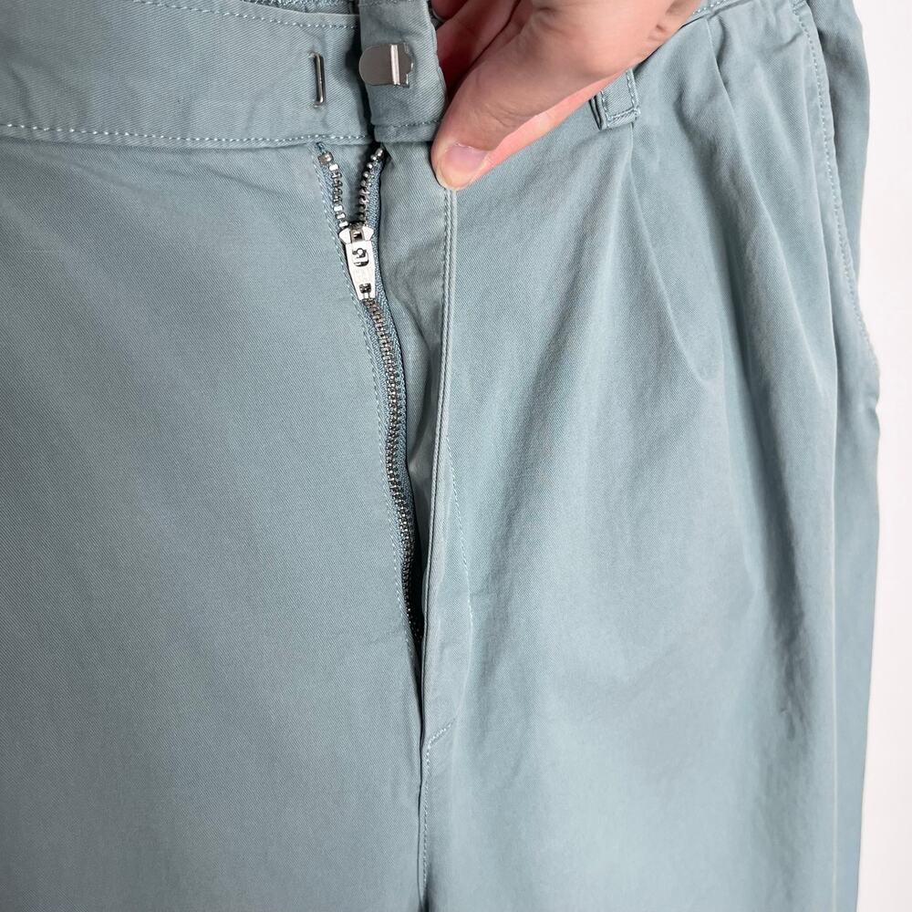 Gap Womens 14 High Rise Pleated Tapered Pants Mineral Blue Garment Dyed Cotton - Picture 7 of 12